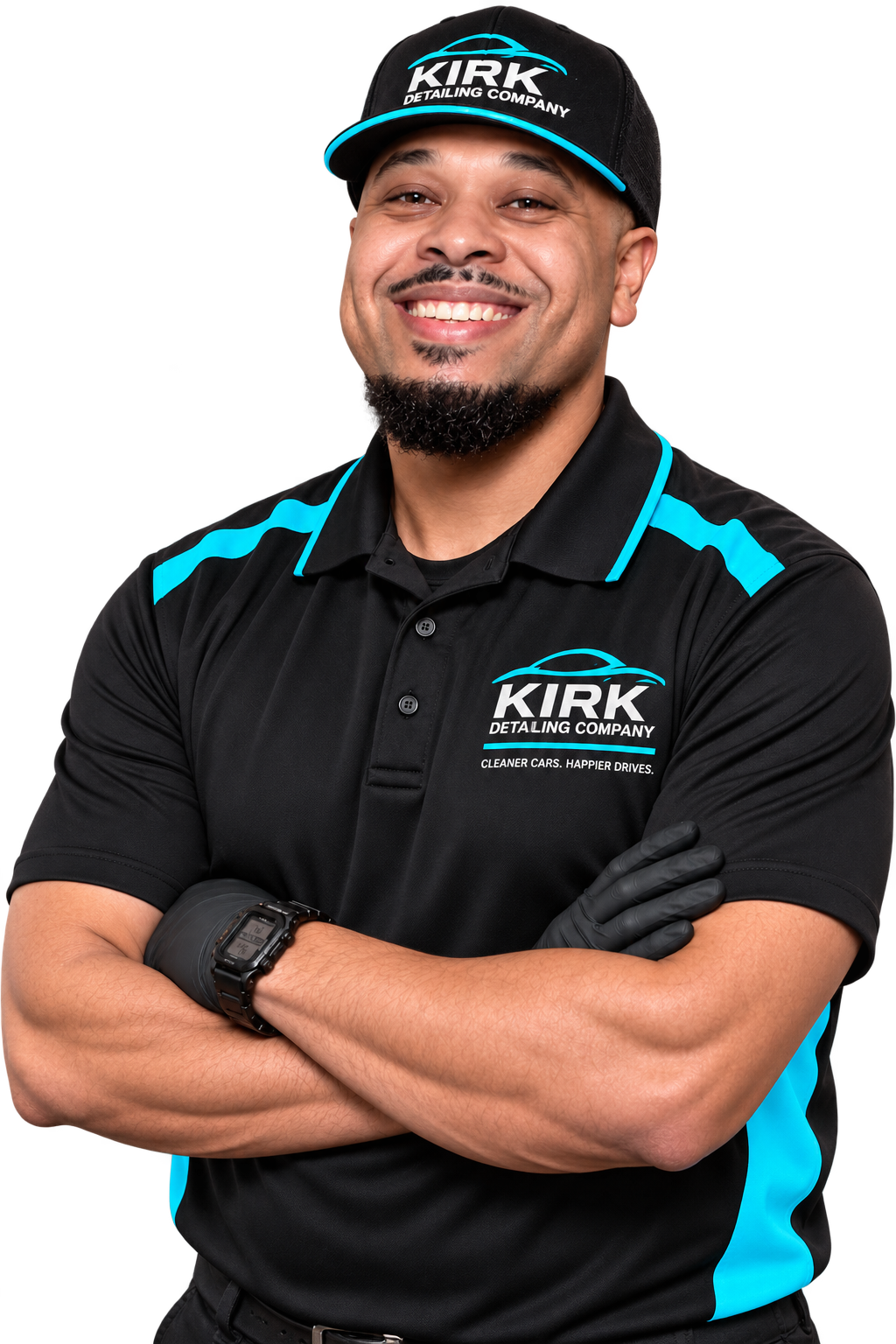 Kirk Car Wash Detailing Company owner in a professional detailing uniform